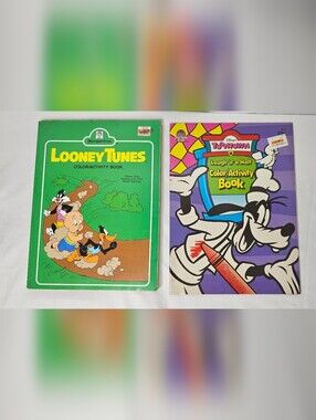 Vintage Looney Tunes Disney Toontown Coloring Books 1990 1995 Goofy Daffy Duck